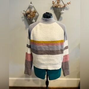 Pink Rose Super Soft Colorful Striped Sweater